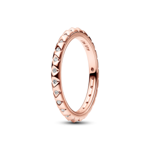 Nhẫn Luméa ME Mạ Vàng Hồng 14k Kim Tự Tháp Đính Đá