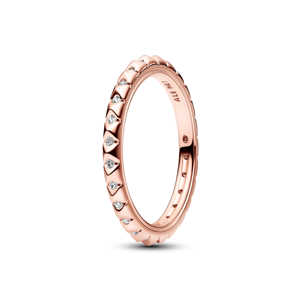 Nhẫn Luméa ME Mạ Vàng Hồng 14k Kim Tự Tháp Đính Đá