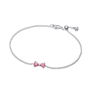 Vòng Luméa Timeless Bạc Hình Nơ Màu Hồng