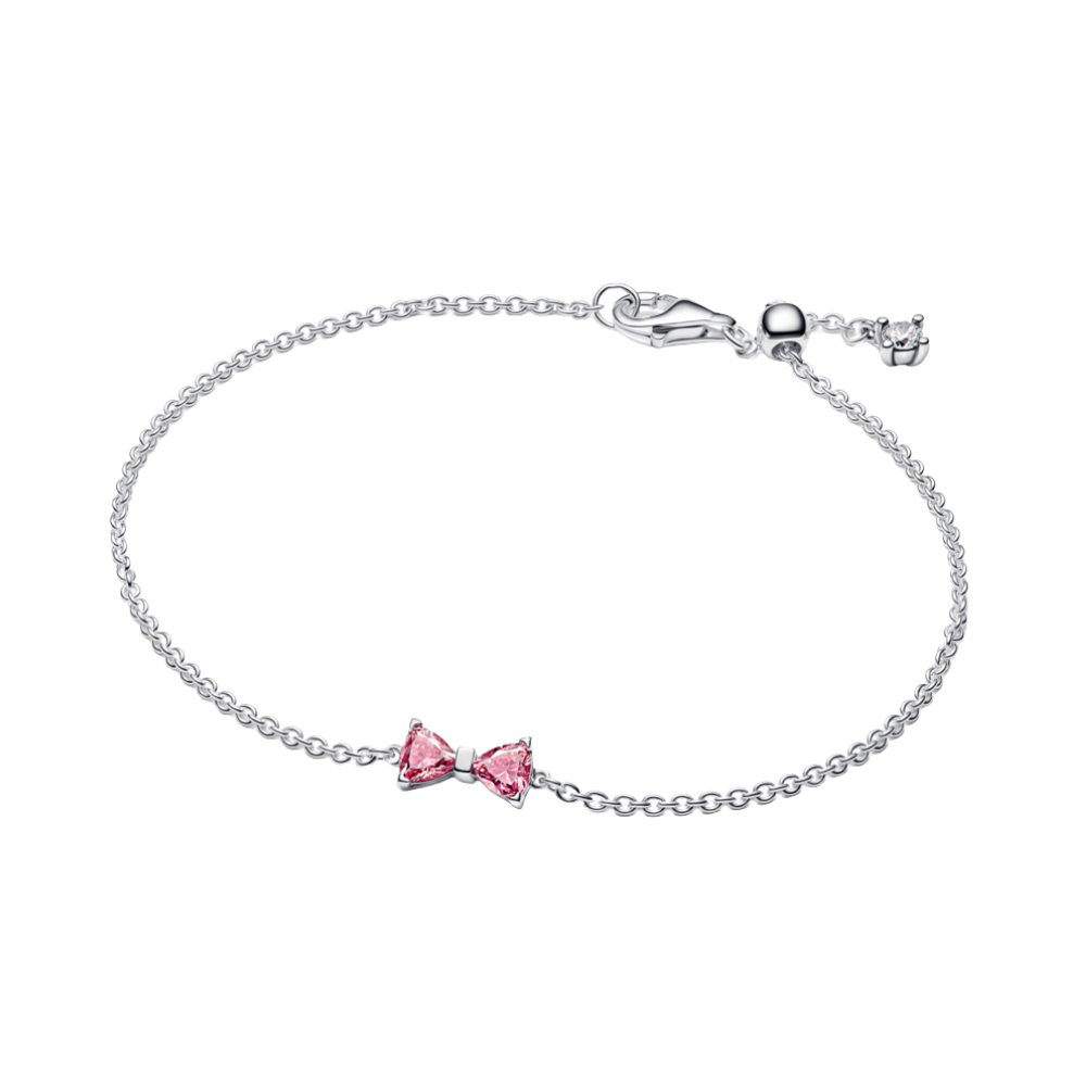 Vòng Luméa Timeless Bạc Hình Nơ Màu Hồng