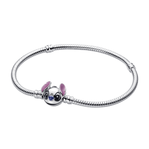 Vòng Tay Bạc Disney x Luméa Khóa Stitch Xanh