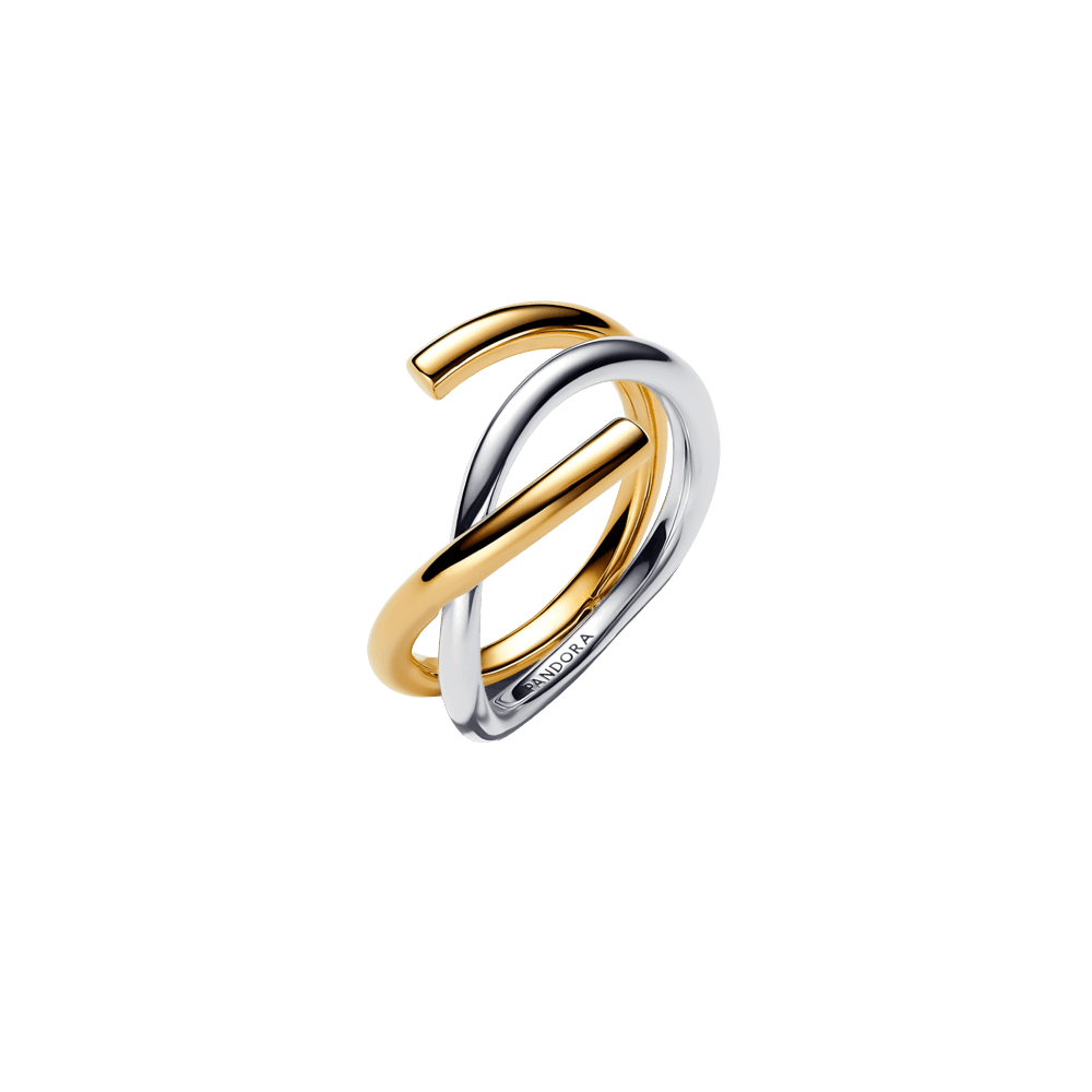 Nhẫn Luméa Hai Tông Bạc & Mạ Vàng 14K Hòa Quyện - Làn Ranh Tự Do