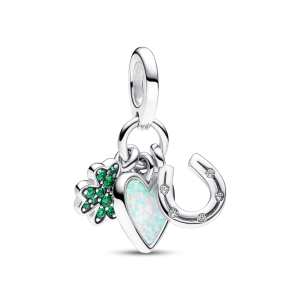 Charm Luméa Moments Bạc Họa Tiết Cỏ Bốn Lá, Trái Tim, Móng Ngựa