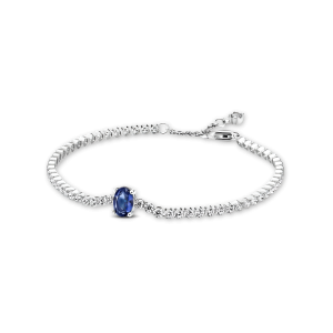Vòng Tay Bạc Luméa Timeless Đính Đá Xanh Dương