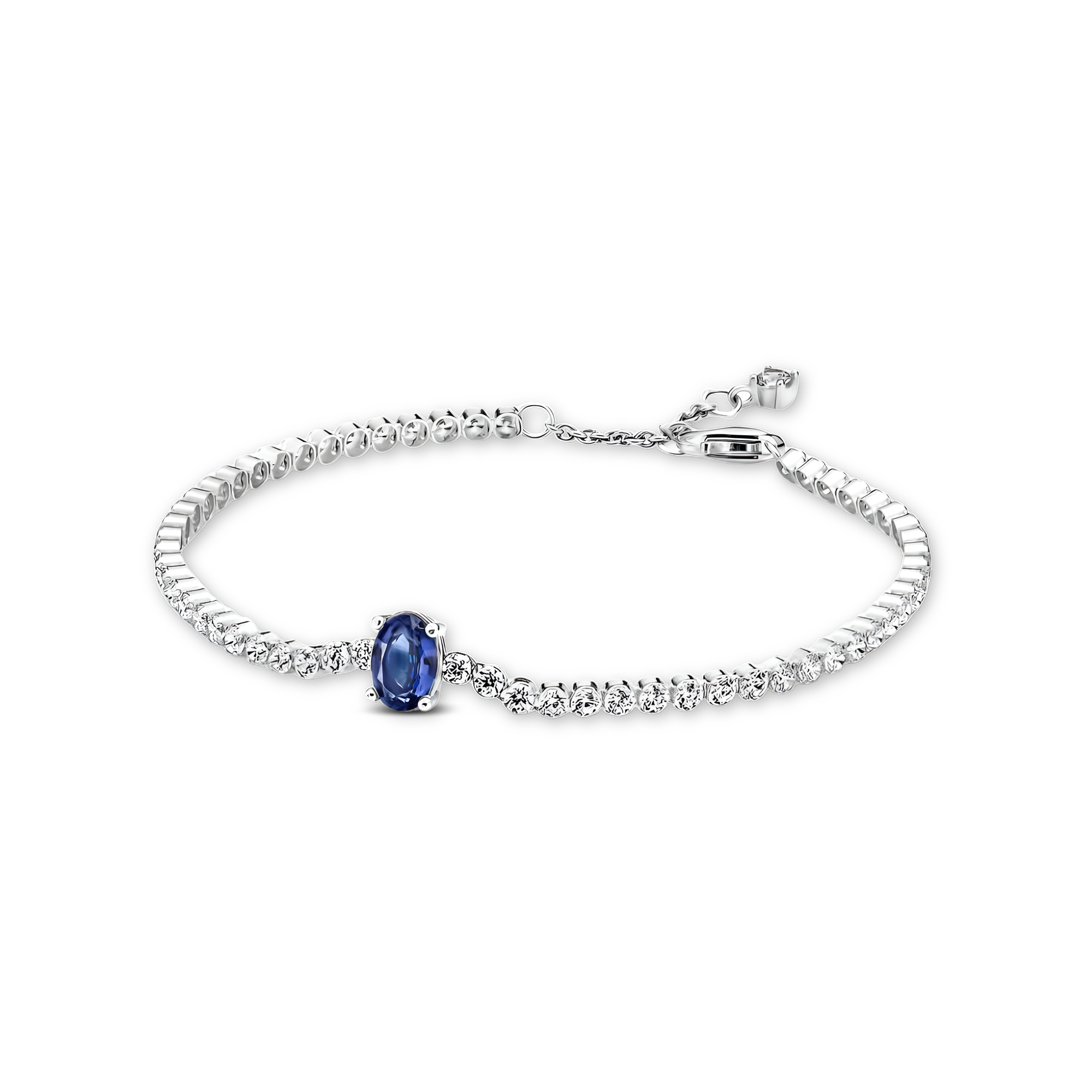 Vòng Tay Bạc Luméa Timeless Đính Đá Xanh Dương