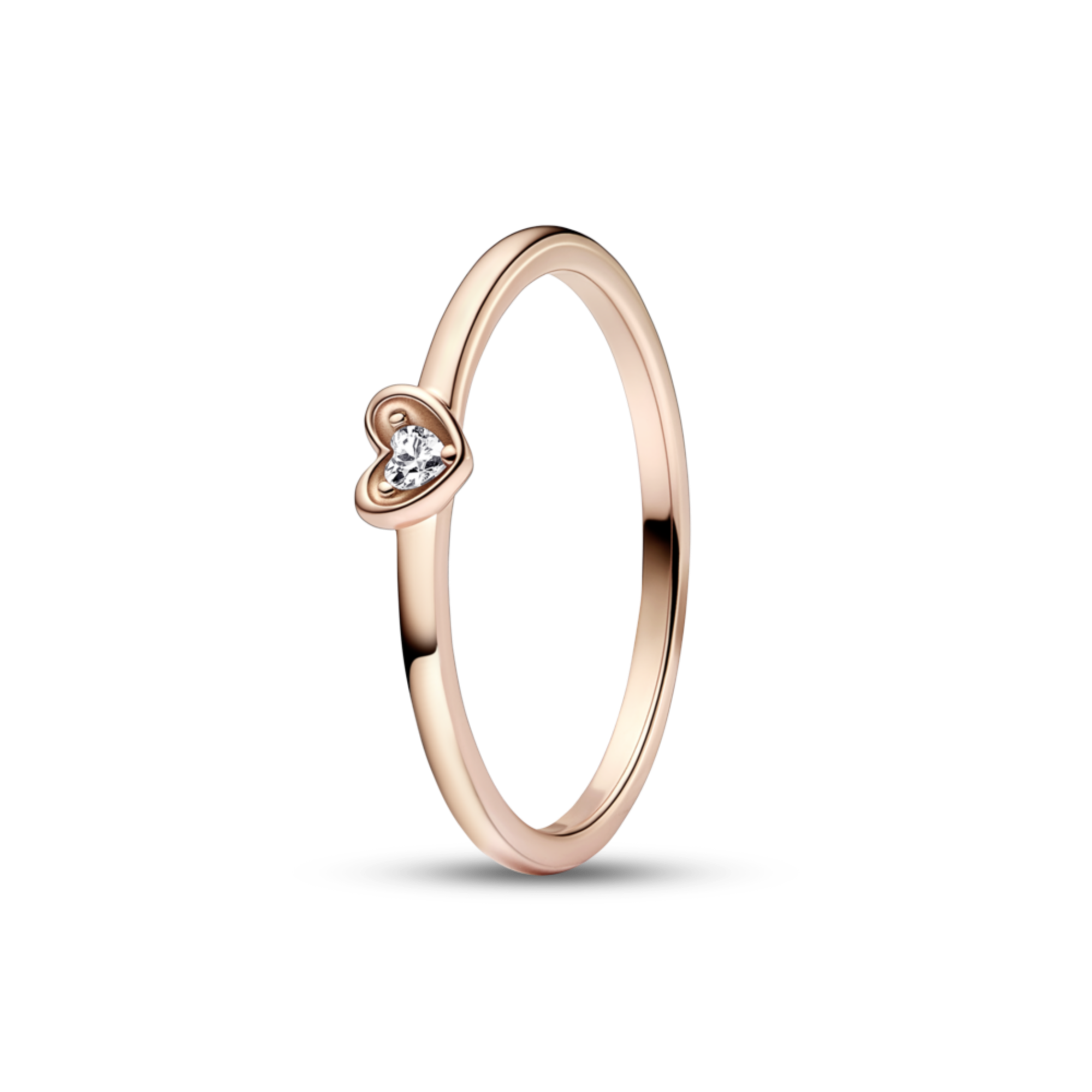 Nhẫn Luméa Moments Mạ Vàng Hồng 14k Mặt Trái Tim Đính Đá