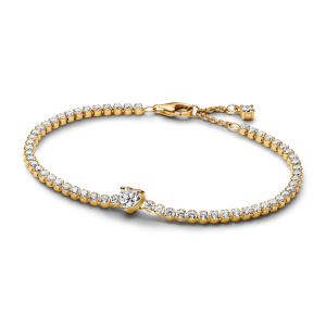 Vòng Tennis Luméa Mạ Vàng 14K Trái Tim Đính Đá