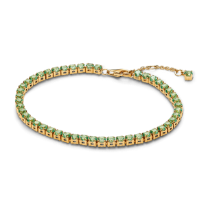 Vòng Luméa Tennis Mạ Vàng 14k Đính Đá Xanh Lá