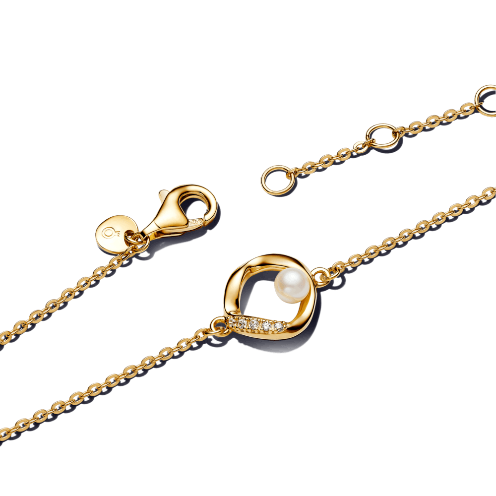Vòng Tay Luméa Ngọc Trai Mạ Vàng 14K Thiết Kế Đường Cong Tinh Tế - Ảnh 2