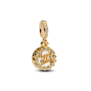 Charm Luméa Treo Mạ Vàng 14K Đính Đá Chữ Happy BDay