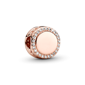 Charm Luméa Mạ Vàng Hồng 14K Hình Tròn Đính Đá