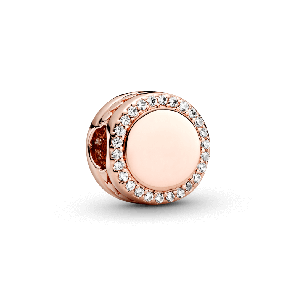 Charm Luméa Mạ Vàng Hồng 14K Hình Tròn Đính Đá