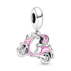Charm Bạc Xe Tay Ga Tráng Men Hồng - Khám Phá Việt Nam