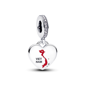 Charm Bạc LUMÉA Bản Đồ Việt Nam - Non Sông Liền Một Dải Khắc Thông Điệp