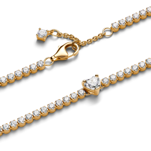 Alternative view of Vòng Tennis Luméa Mạ Vàng 14K Trái Tim Đính Đá